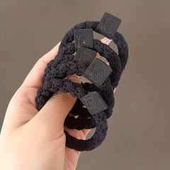 5pcs Bear Elastic Head Rope Thickened Hair Ring For Girls