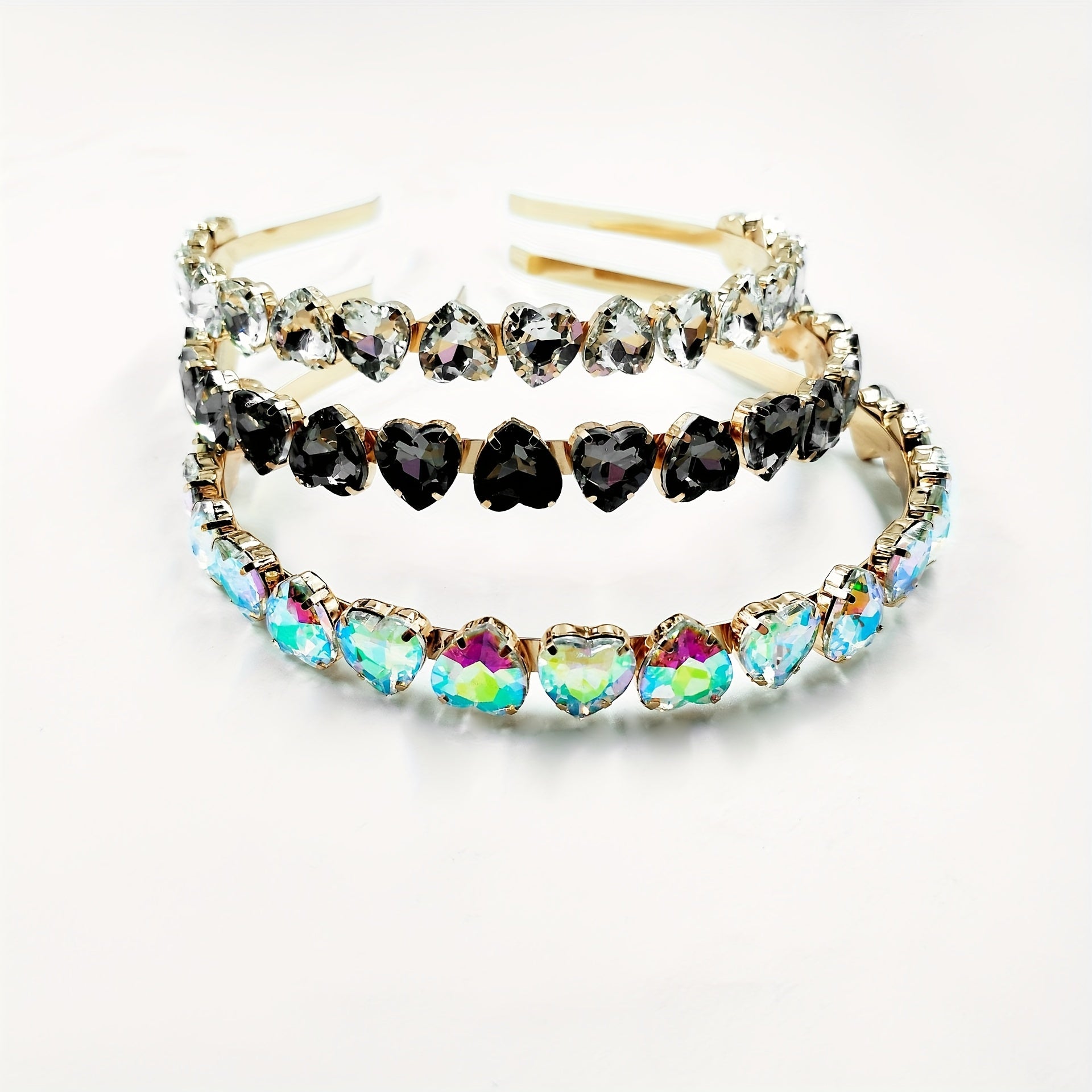 Baroque Crystal Heart Decor Headband Hair Band Glitter Hair Accessories