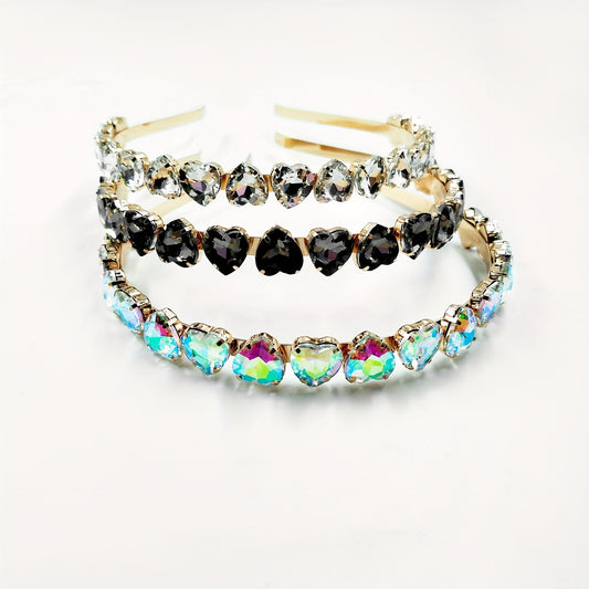 Baroque Crystal Heart Decor Headband Hair Band Glitter Hair Accessories