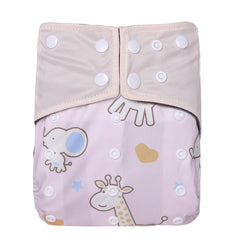 Cute Animal Print Reusable Baby Girl Cloth Diapers 3-36 Months