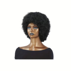 Short Afro Curly Synthetic Hair Wigs Fluffy Hair Replacement Wigs