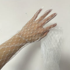Net Tulle Lace Bridal Wedding Gloves
