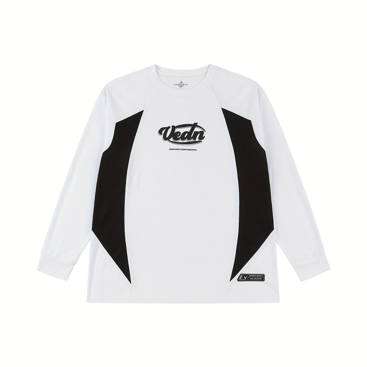 Block Pattern Print Men's Graphic Crew Neck Long Sleeve Active T shirt