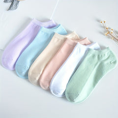 6 Pairs Classic Solid Low Cut Ankle Socks Women's Stockings