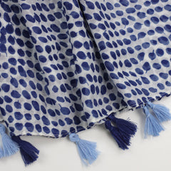 Flower & Leaves Print Fringe Trim Scarf Shawl Wrap Casual Head Wrap