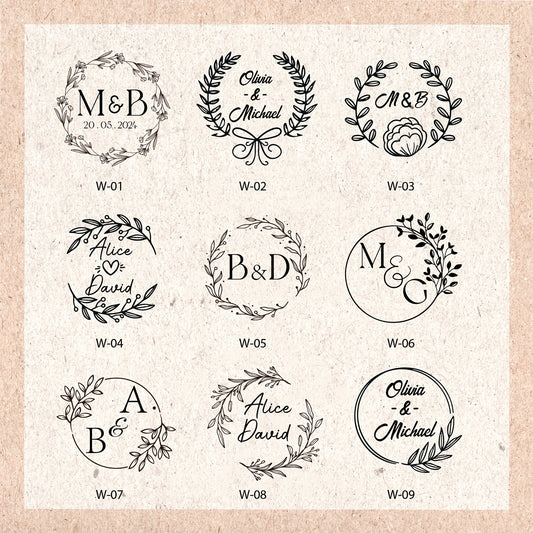 Personalized Wedding Stamp - Durable Plastic - Custom Address Logo Brand