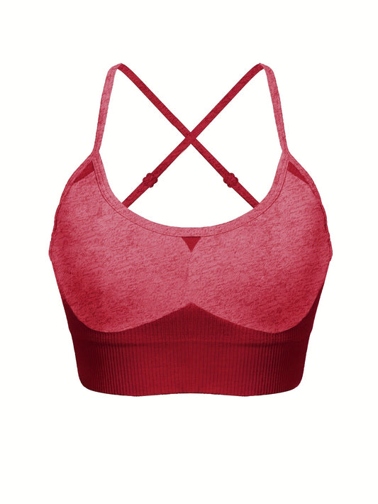 Criss Cross Back Sports Bra Breathable Fitness Workout Bra Women's Lingerie