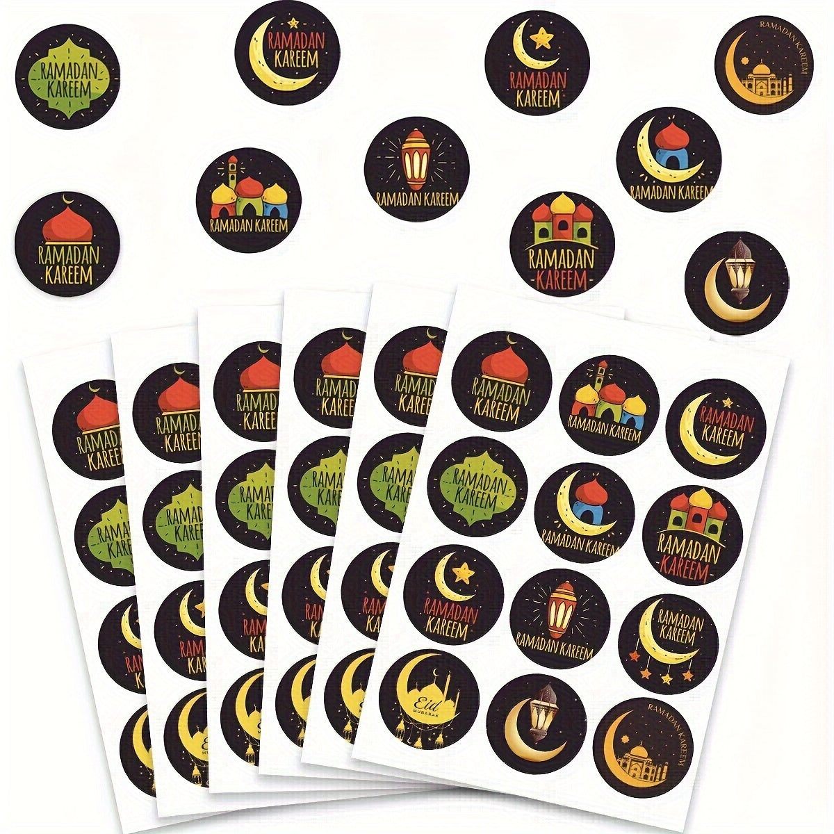 4 Sheets Star Moon Stickers Ramadan Gift Decoration