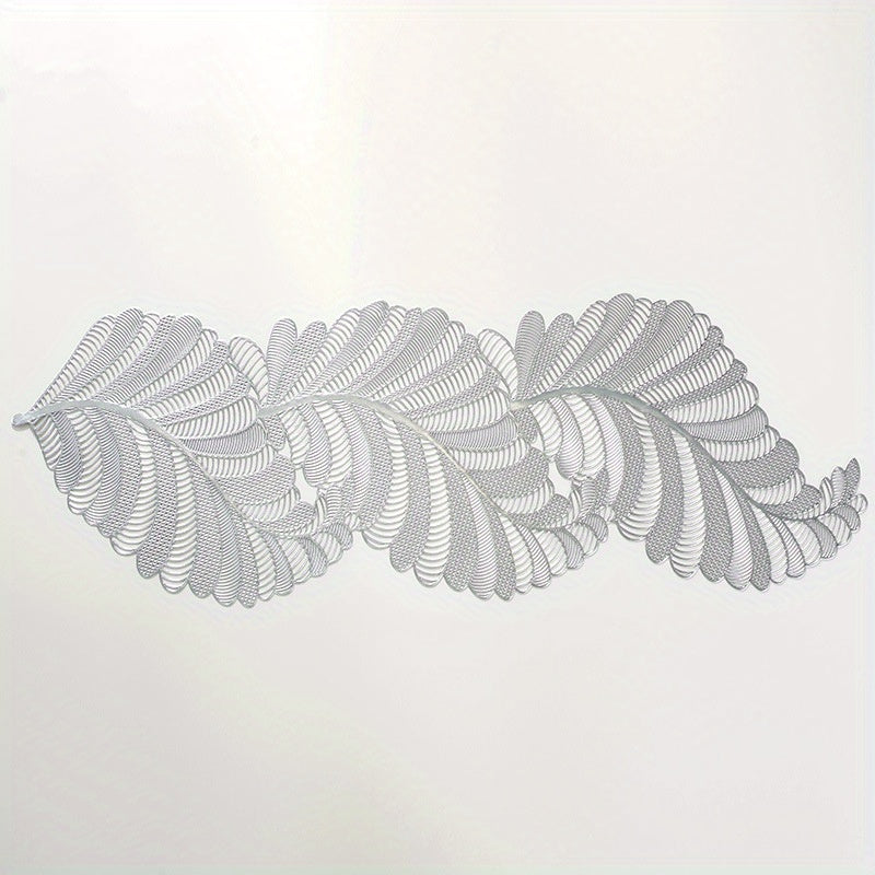 Heat Insulating PVC Table Mat with Hollow Leaf Design