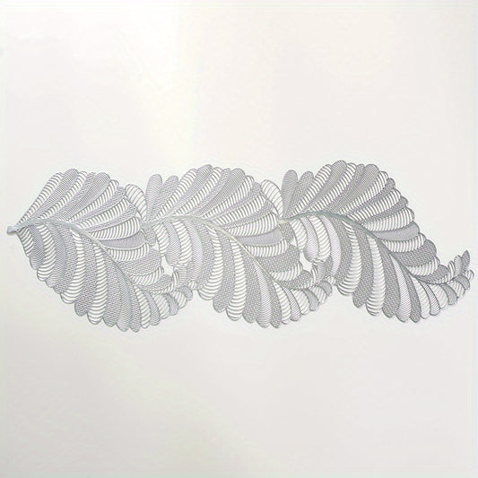 Heat Insulating PVC Table Mat with Hollow Leaf Design