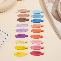 18pcs No Bend Hair Clips For Woman Girl Candy Colors