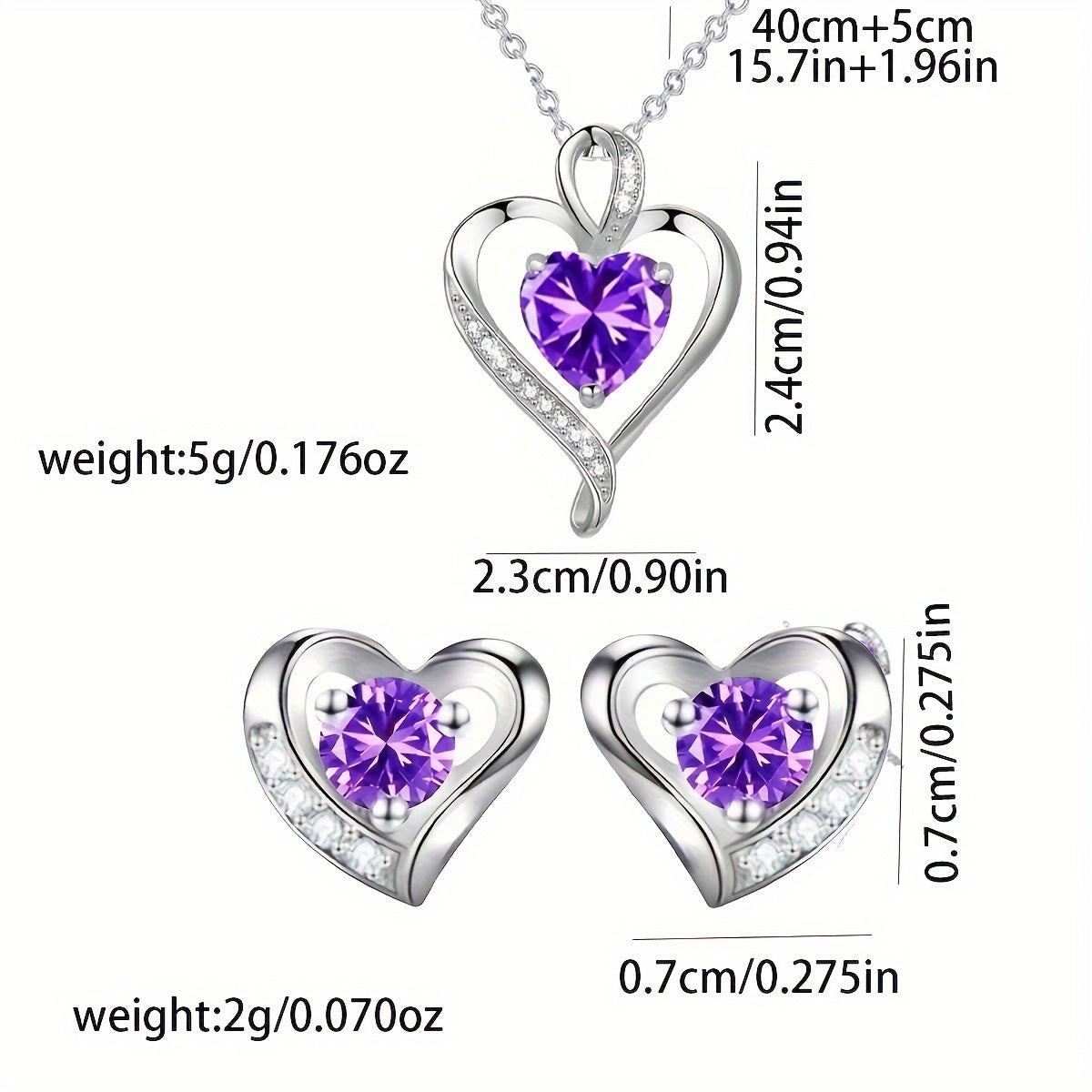 Heart Shaped Rose Jewelry Set for Mom Wife Daughter