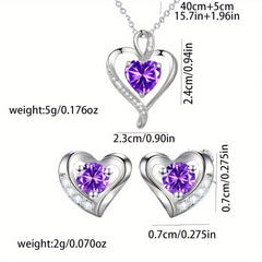 Heart Shaped Rose Jewelry Set for Mom Wife Daughter