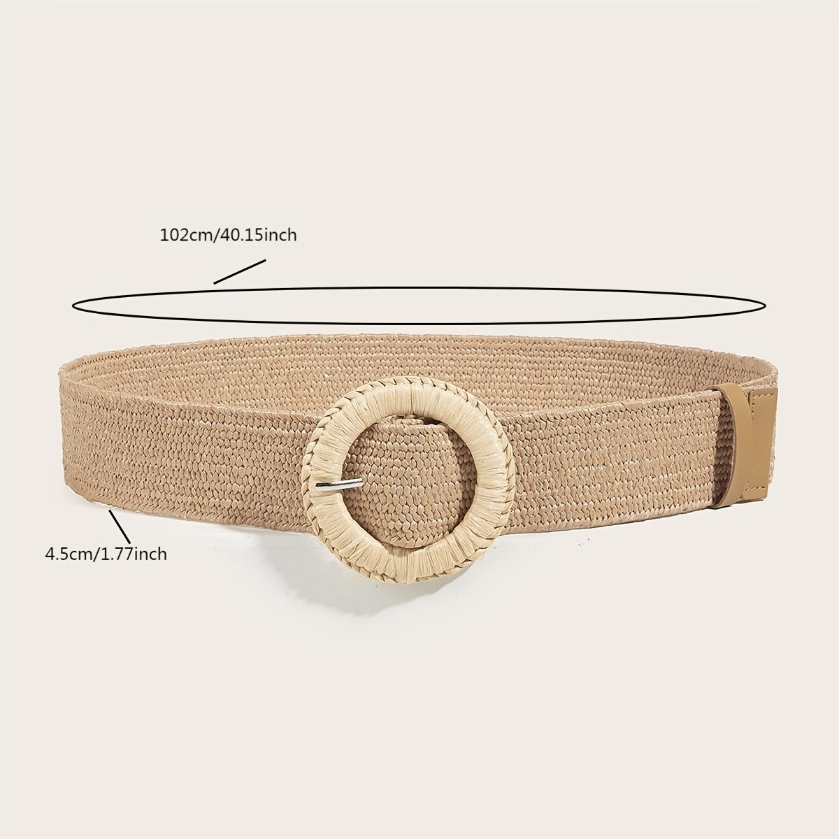 Boho Straw Woven Elastic Waist Belts Women's Braided Skinny Dress Pants Jeans