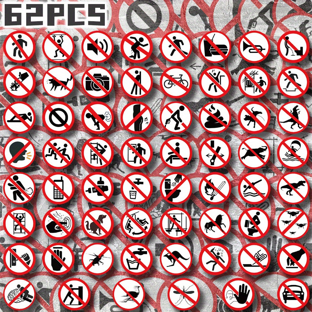 62 Forbidden Marks Theme Stickers for Parties and Back To School