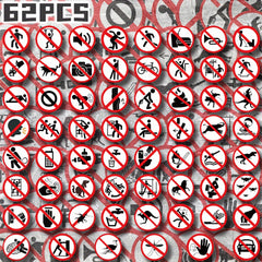 62 Forbidden Marks Theme Stickers for Parties and Back To School