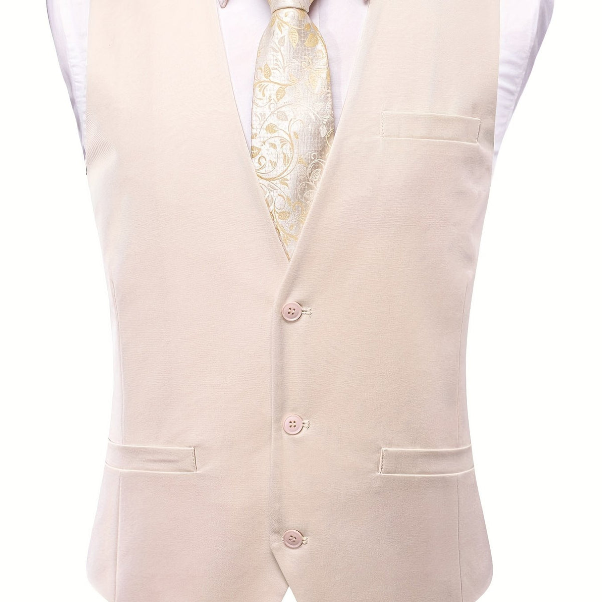 Men's Slim Fit Solid Suit Vest - Business Formal Vest
