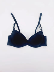 2 Pcs Glossy Push Up Bras Micro Elastic Underwire Lingerie