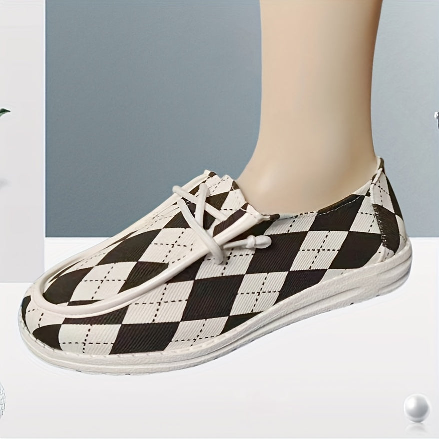 Women's Lightweight Flat Canvas Shoes Lace Up Casual Walking Shoes