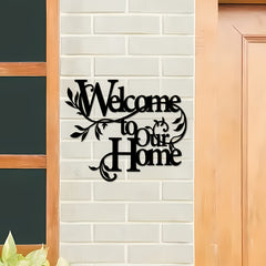 Metal Welcome To Our Home Wall Sign - Home Decoration