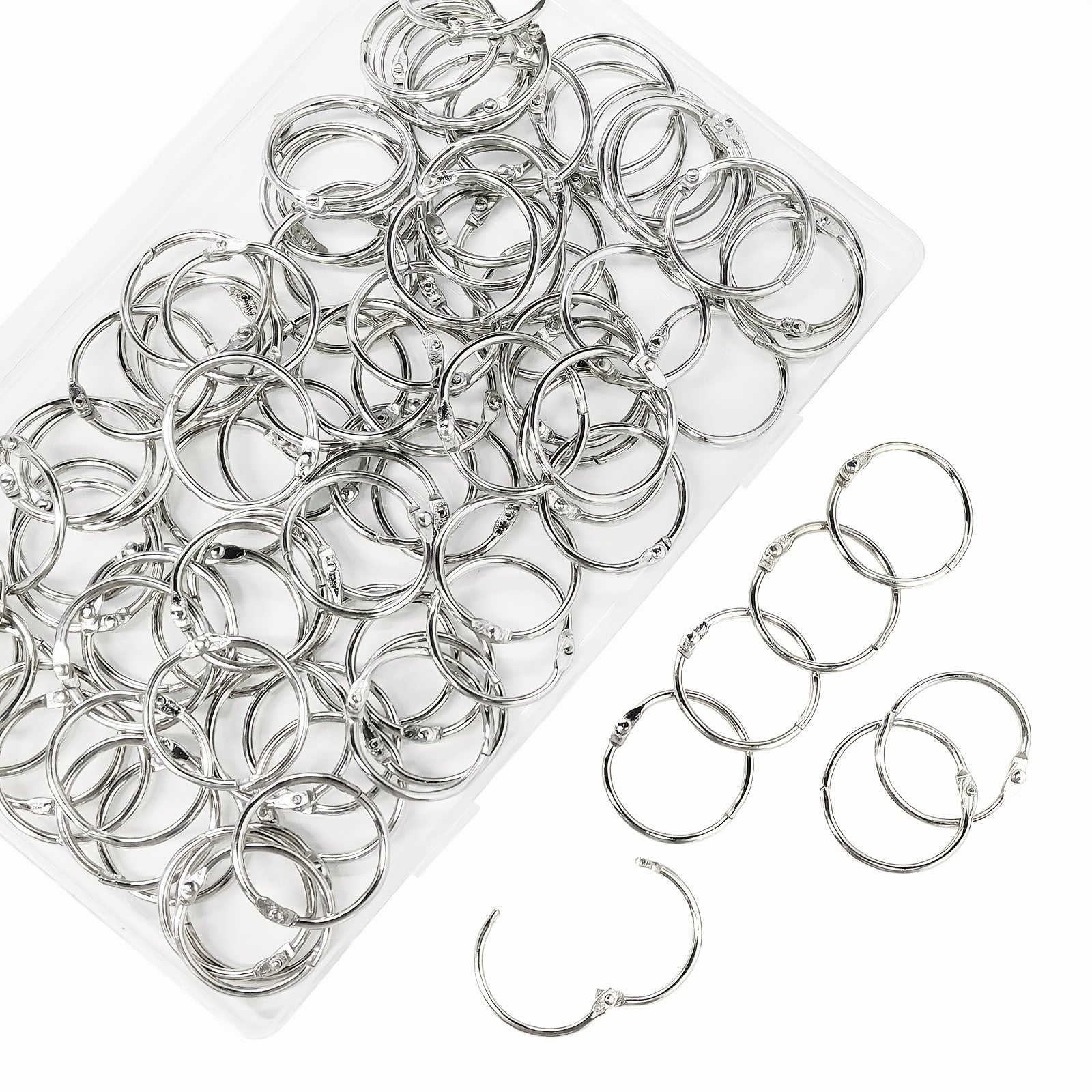 50 Pack 1 Inch Loose Leaf Binder Rings for Index Cards Flash Cards