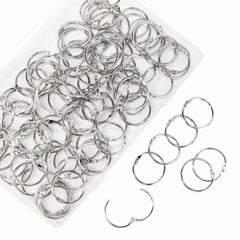 50 Pack 1 Inch Loose Leaf Binder Rings for Index Cards Flash Cards