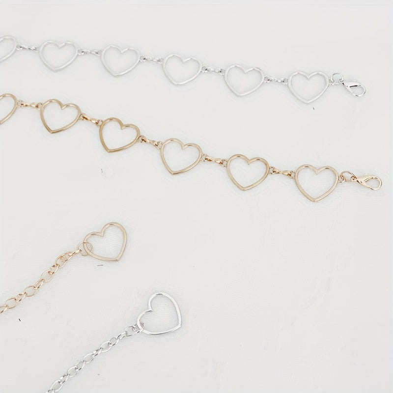Hollow Heart Decor Waist Chain Belt Hip hop Street Style