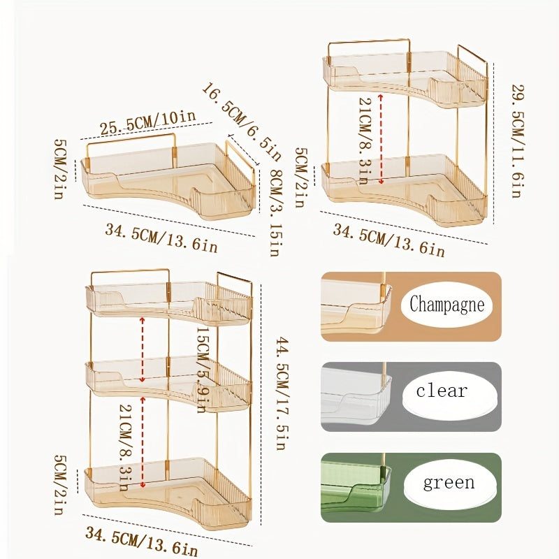 Corner Bathroom Counter Organizer Makeup Vanity Shelf Perfume Tray