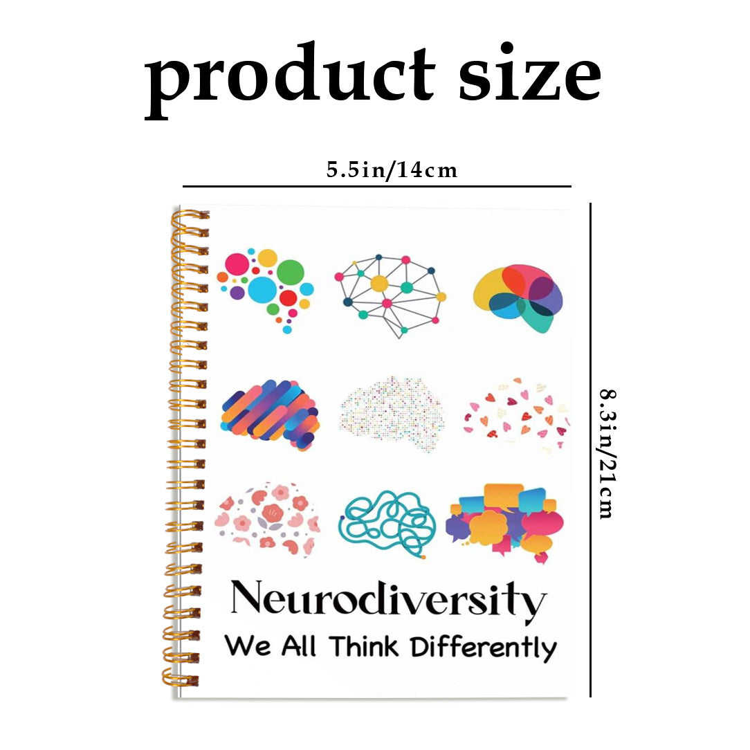Neurodiversity Think Different Notebook Colorful Brain Illustrations 50 Pages