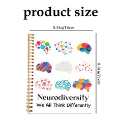Neurodiversity Think Different Notebook Colorful Brain Illustrations 50 Pages