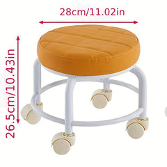 Heightened Round Rolling Stool with Swivel Caster Toddler Stool