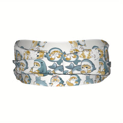 Cat & Shark Headband Sweat Wicking Polyester Outdoor Activities Gym Headgear