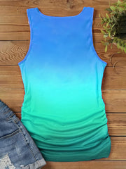 Gradient Cowl Neck Tank Top Casual Sleeveless Top For Summer