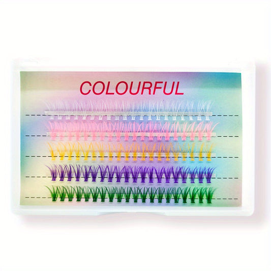 100pcs DIY Colored Cluster Eyelashes Natural Soft Stage Makeup