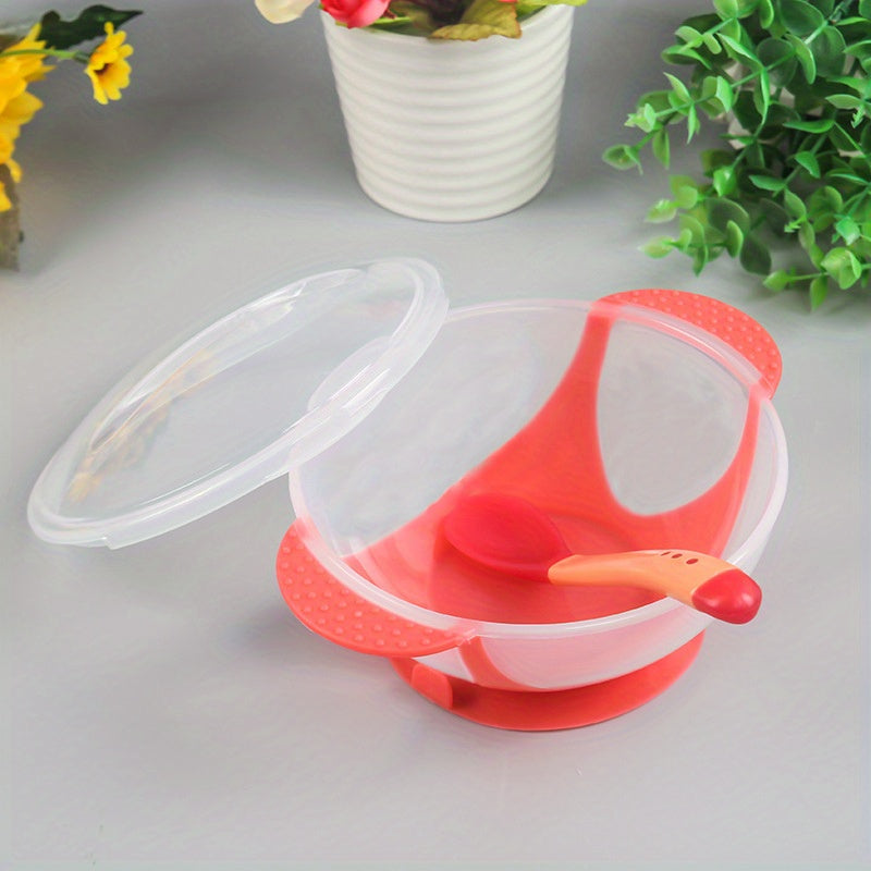 Temperature Sensitive Spoon Baby Bowl with Suction Cup
