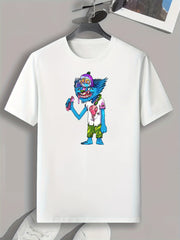 Cartoon Print Men's Graphic T-shirt for Summer