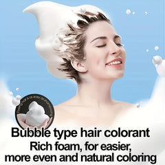 25ml Bubble Hair Dye Shampoo - Natural & Long Lasting - Men & Women - 10pcs