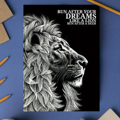 Lion and Quote Wall Stickers for Kids Room Decor