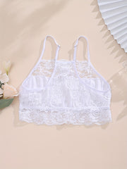 Lace Stitching Cami Lounge Top Sexy Trim Hollow Out Top