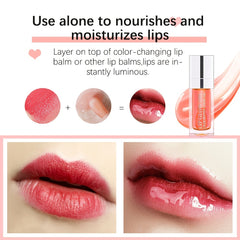 Hydrating Lip Glow Plumping Lip Tint with Glitter Shine Primer