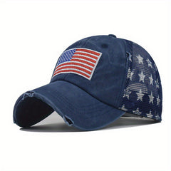 Pentagram American Flag Baseball Cap Outdoor Soft Mesh Cap