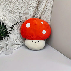 Red Mushroom Plush Toy Realistic Vegetable Doll Home Decoration