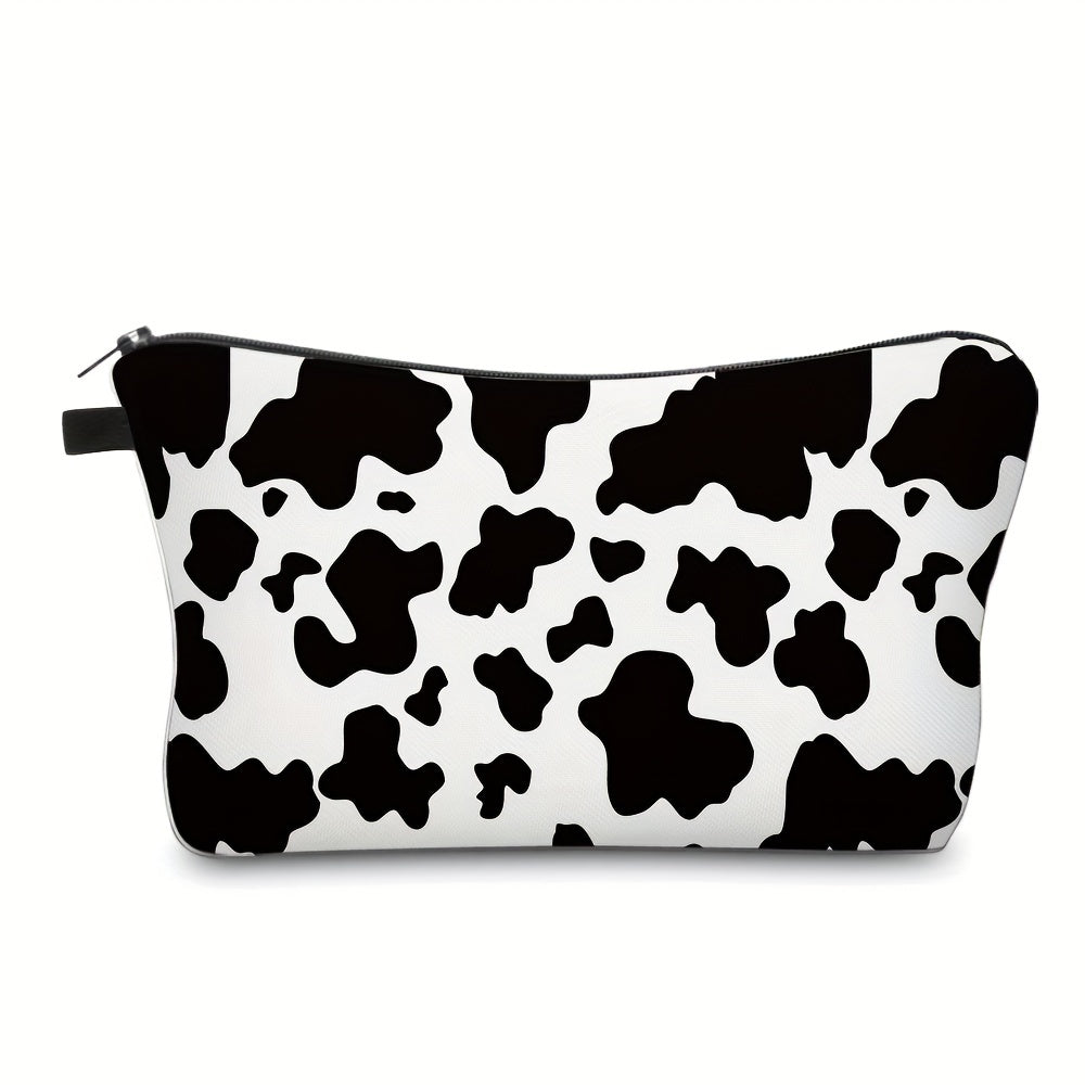 Cow Pattern Cosmetic Bag for Women Makeup Toiletry Organizer Gift