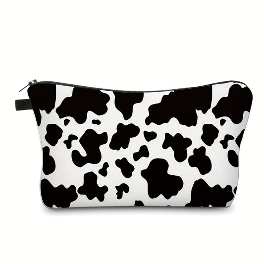 Cow Pattern Cosmetic Bag for Women Makeup Toiletry Organizer Gift