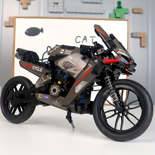 500 PCS Science & Tech Building Blocks Motorcycle Assembly Toy