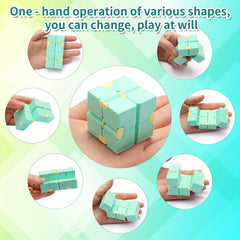 Portable Infinity Cube ABS Green Handle Top One-Handed Operation 4pcs Set