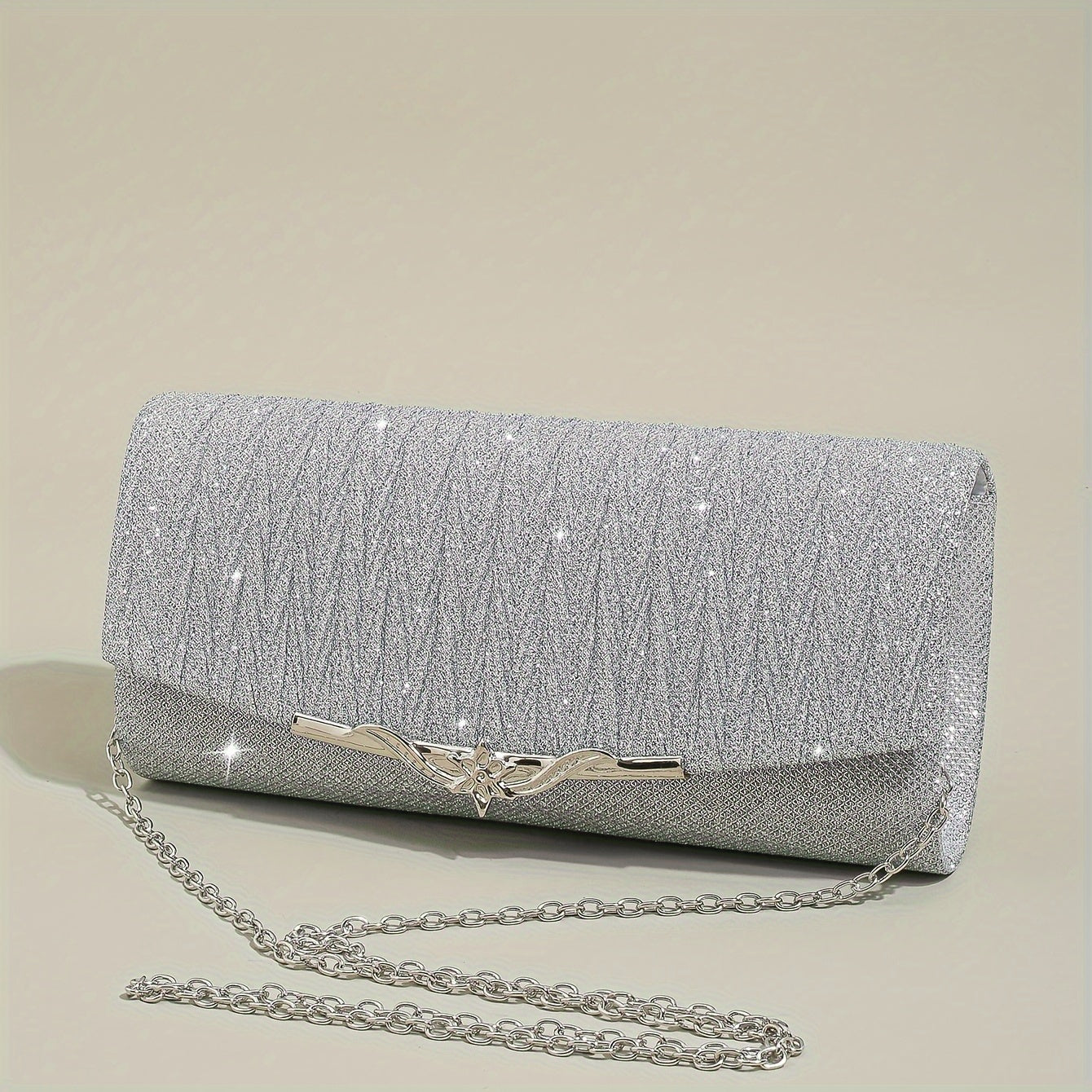 Glitter Flap Square Shoulder Bag for Evening Events