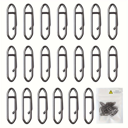 20pcs Stainless Steel Fishing Snap Clip Quick Lure Connector Accessories