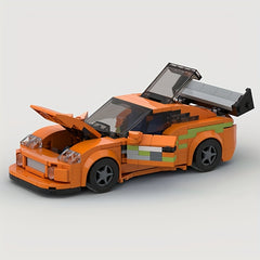 371pcs Orange Racing Car Classic MOC Speed Supercar Building Block Set