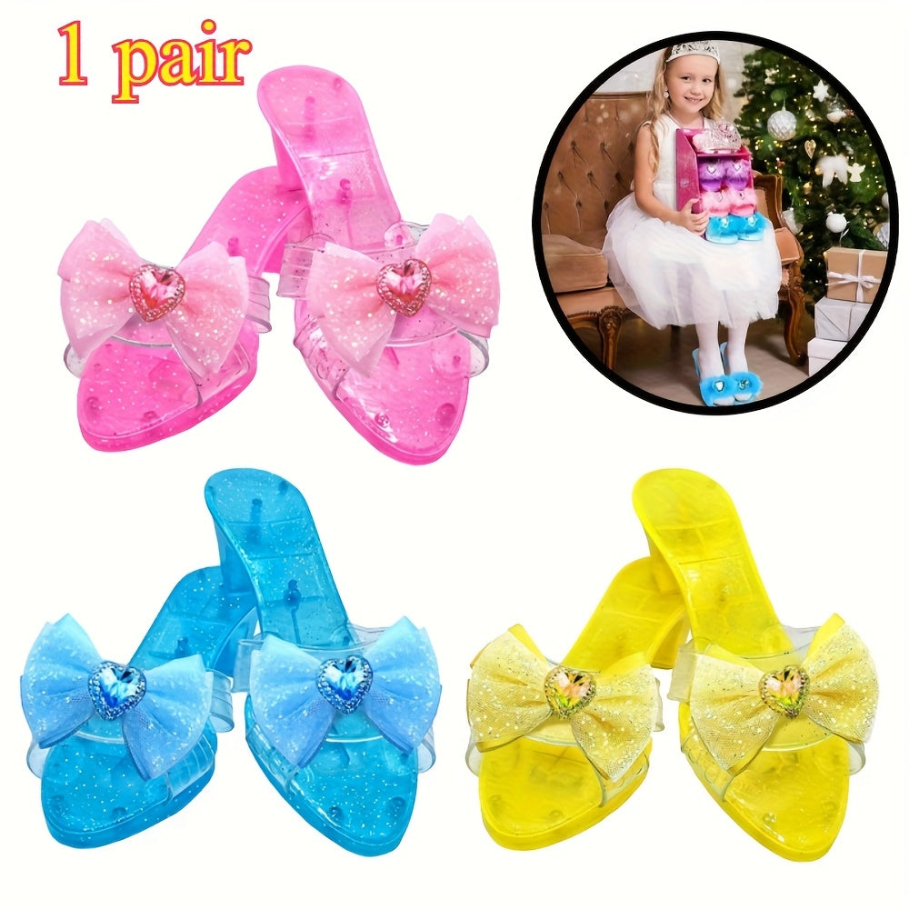 Sparkling Princess High Heels with Diamond Bow - Ideal Gift for Girls